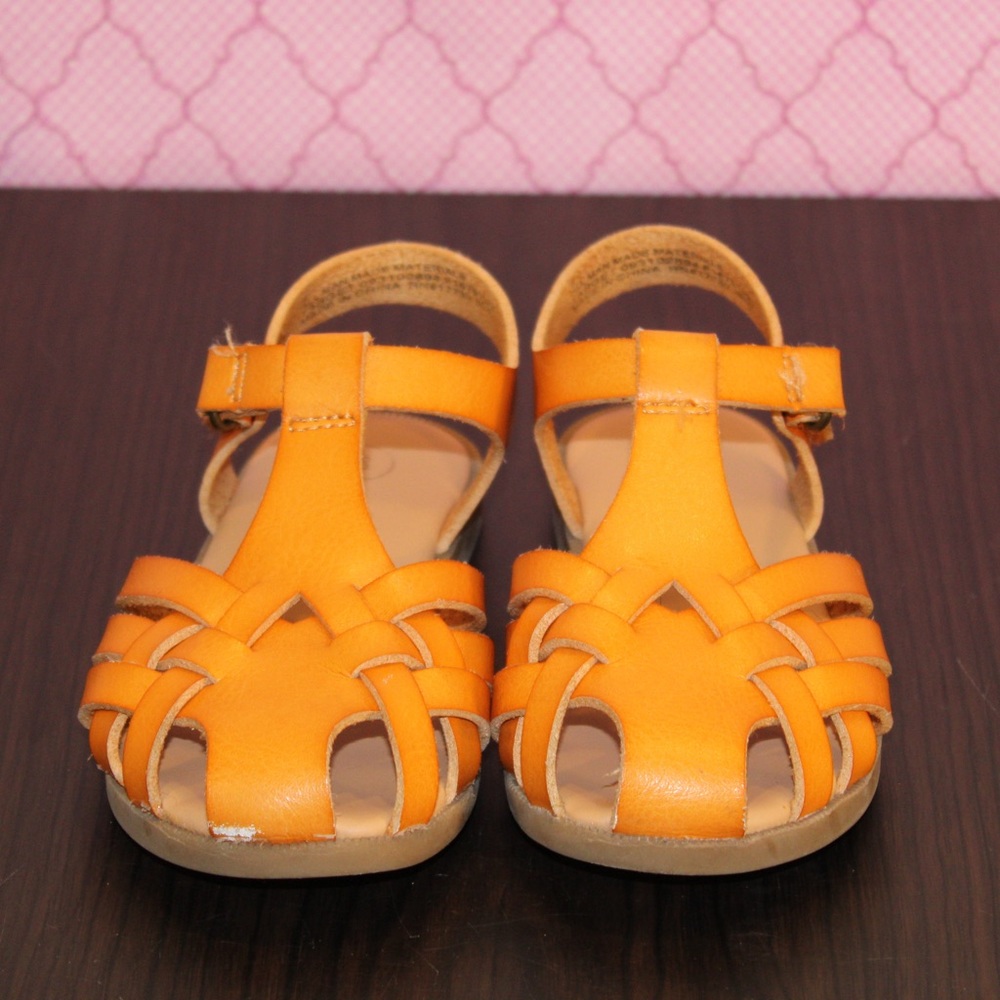 Cat & Jack Toddler Girls' Cognac Brown Ella Ankle Strap Sandals Size 8 (M)